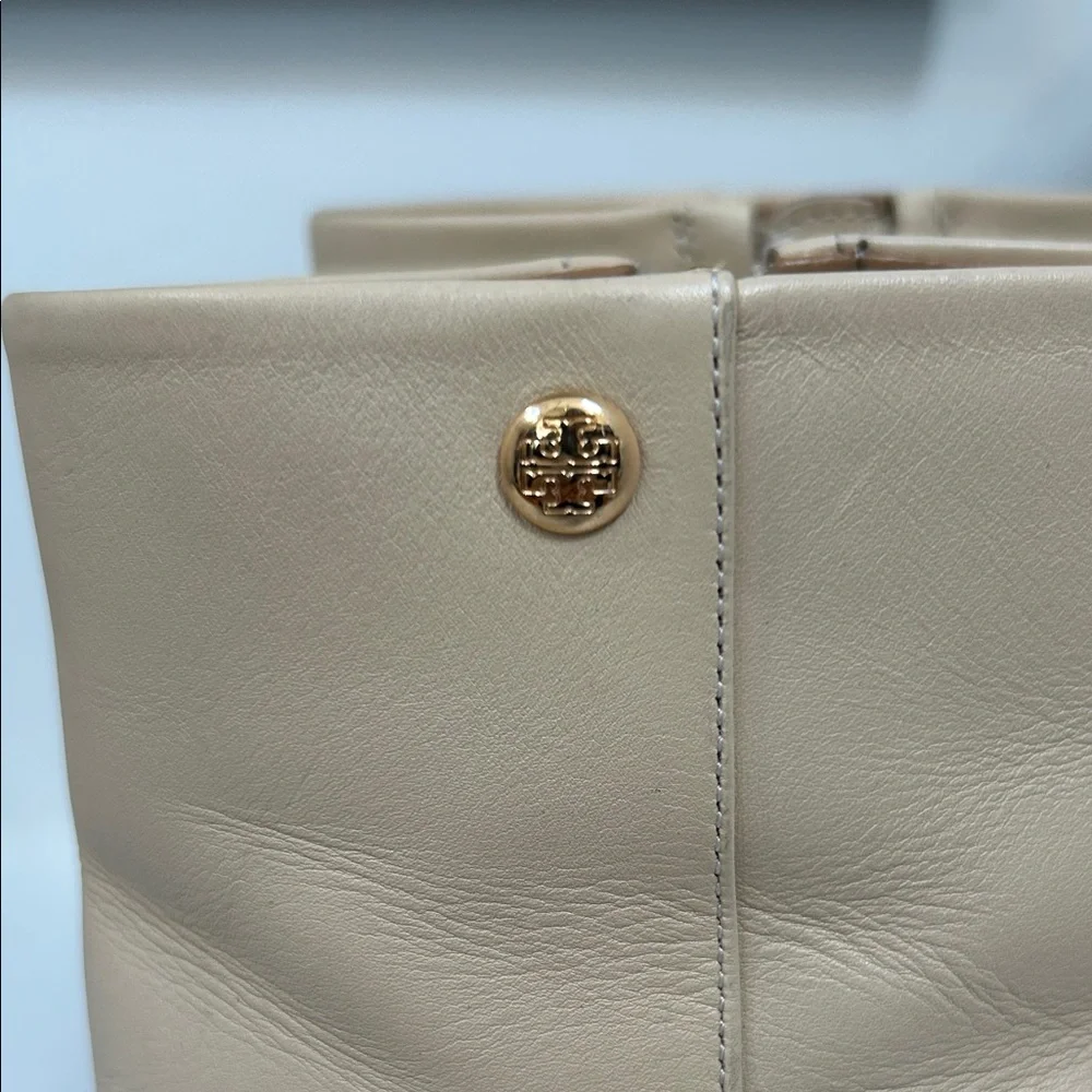 Tory Burch Cream Heeled Boots - Picture 2 of 6